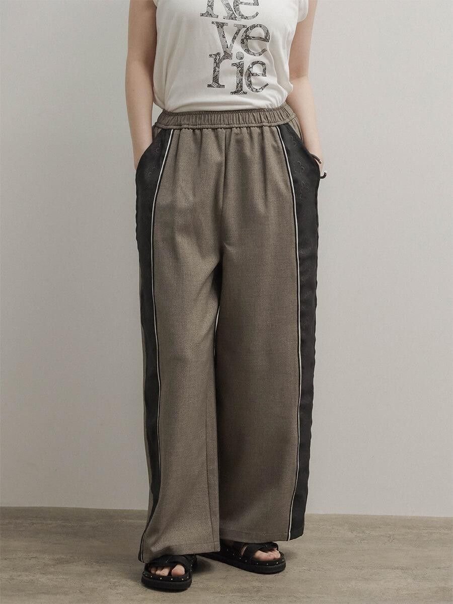 RADIATE レーステープラインワイドパンツ ラシュッド パンツ その他のパンツ グレー ベージュ