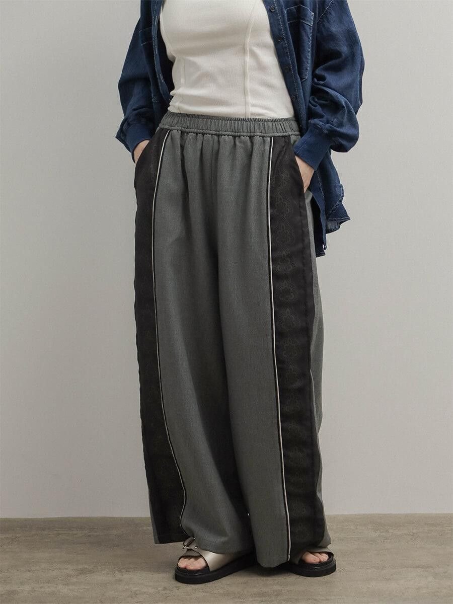 RADIATE レーステープラインワイドパンツ ラシュッド パンツ その他のパンツ グレー ベージュ