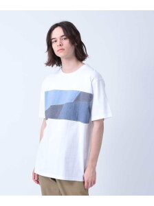 【SALE/65%OFF】tk.TAKEO KIKUCHI パッチワーク切り替えTシャツ ティーケータケオキクチ カットソー Tシャツ ホワイト ブラック ネイビー