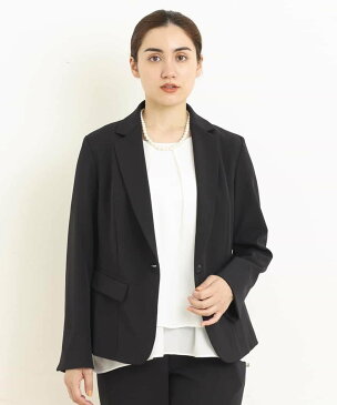 eur3 【大きいサイズ/抗菌防臭】ストレッチテーラードジャケット エウルキューブ コート/ジャケット テーラードジャケット ブラック【送料無料】