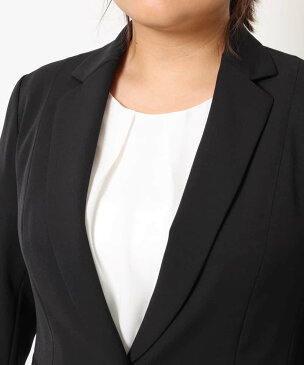 eur3 【大きいサイズ/抗菌防臭】ストレッチテーラードジャケット エウルキューブ コート/ジャケット テーラードジャケット ブラック【送料無料】