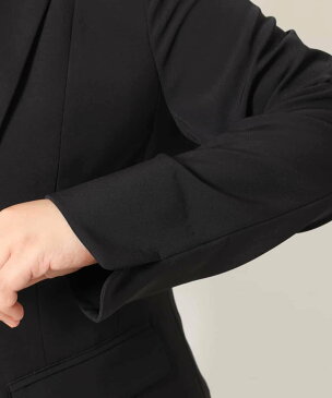 eur3 【大きいサイズ/抗菌防臭】ストレッチテーラードジャケット エウルキューブ コート/ジャケット テーラードジャケット ブラック【送料無料】