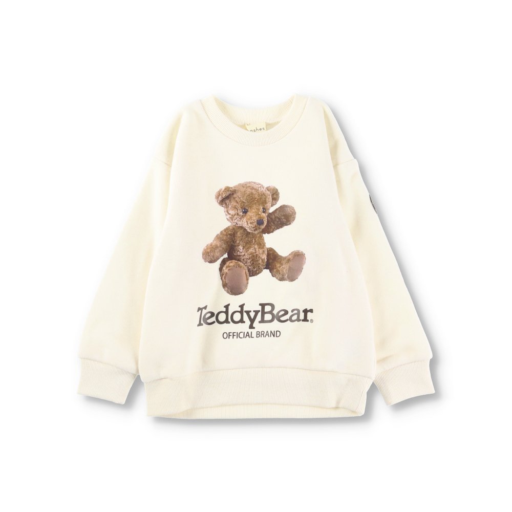 branshes 【テディベア】【あったか】ワッペン付きトレーナー ブランシェス トップス スウェット・トレーナー ホワイト ネイビー レッドのサムネイル