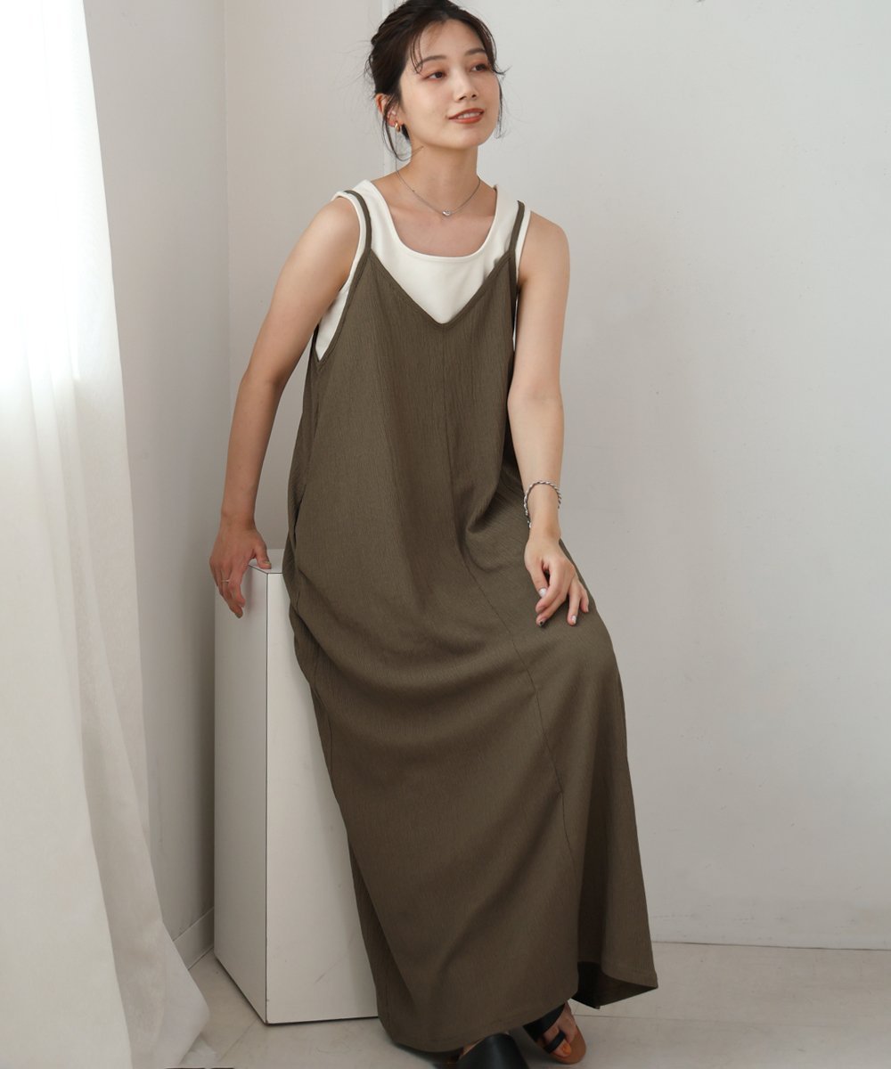 【SALE／20%OFF】Bou Jeloud カット楊柳ワンピース バブ / ブージュルード ワンピース・ドレス ワンピース ブラック ブラウンのサムネイル