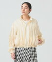 Ray BEAMS シアー ギャザー ブルゾン ビームス ウイメン ジャケット・アウター ブルゾン・ジャンパー ホワイト ブラック【送料無料】