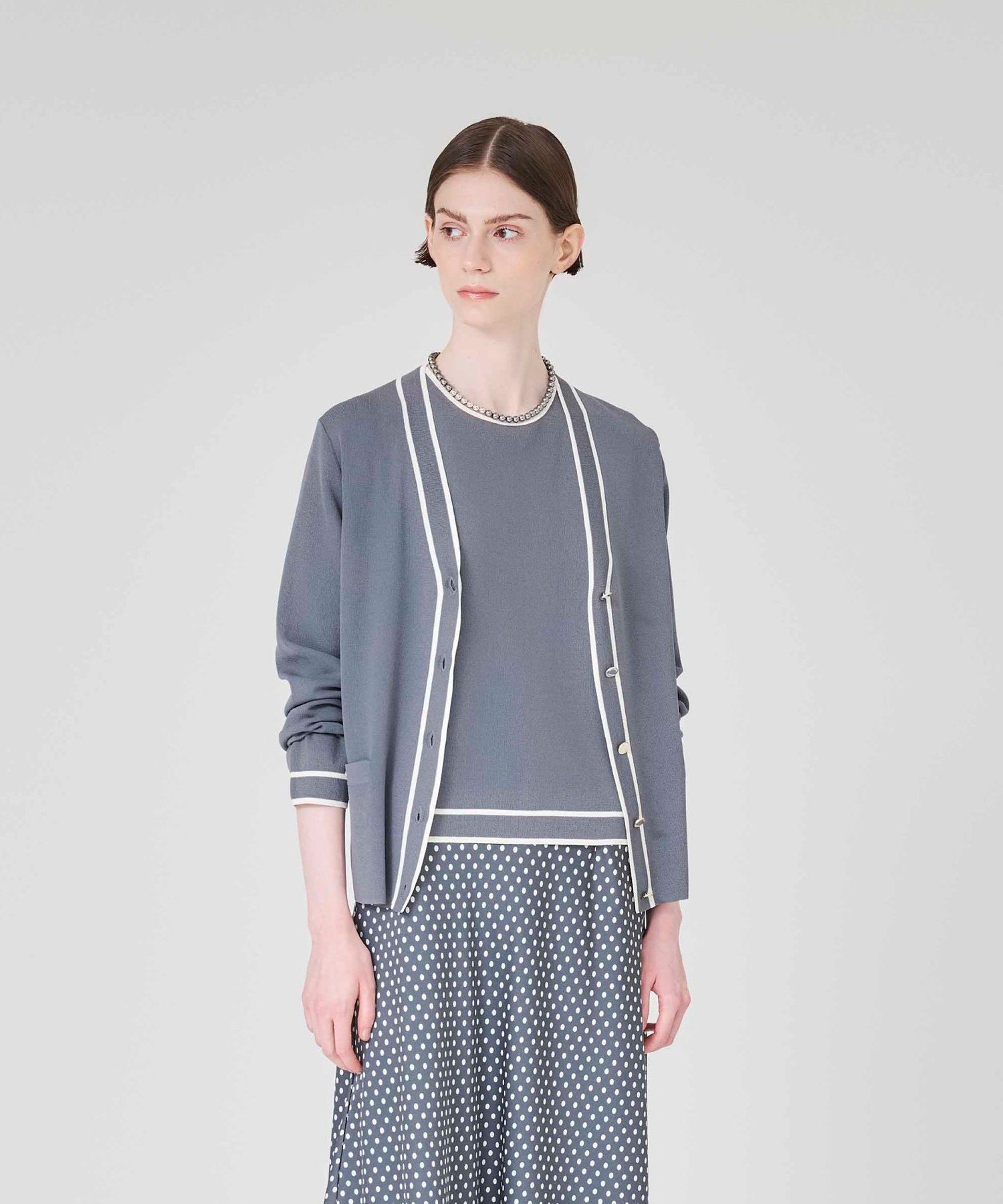 Paul Stuart 【ウォッシャブル】アセテートストレッチ カーディガン ポール・スチュアート トップス ニット グレー ベージュ ネイビー【送料無料】のサムネイル