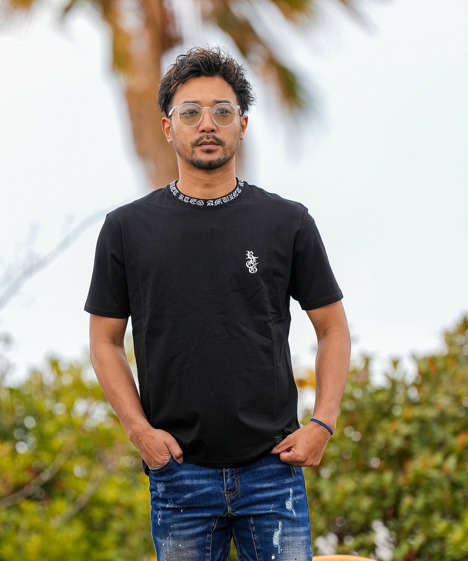 Retro Engine RTEG LC/HF TEE アダムスジャグラー トップス カットソー・Tシャツ ホワイト ブラック
