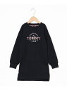 【SALE／50%OFF】TOMMY HILFIGER (K)TOMMY HILFIGER(トミーヒルフィガー) GIRLS ホイルプリントスウェットワンピース トミーヒルフィガー ワンピース・ドレス ワンピース ネイビー ピンク【送料無料】