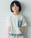 【SALE／30%OFF】THE SHOP TK 【110-140】チェックレイヤード風トップス ザ ショップ ティーケー トップス カットソー・Tシャツ ホワイト ブルー