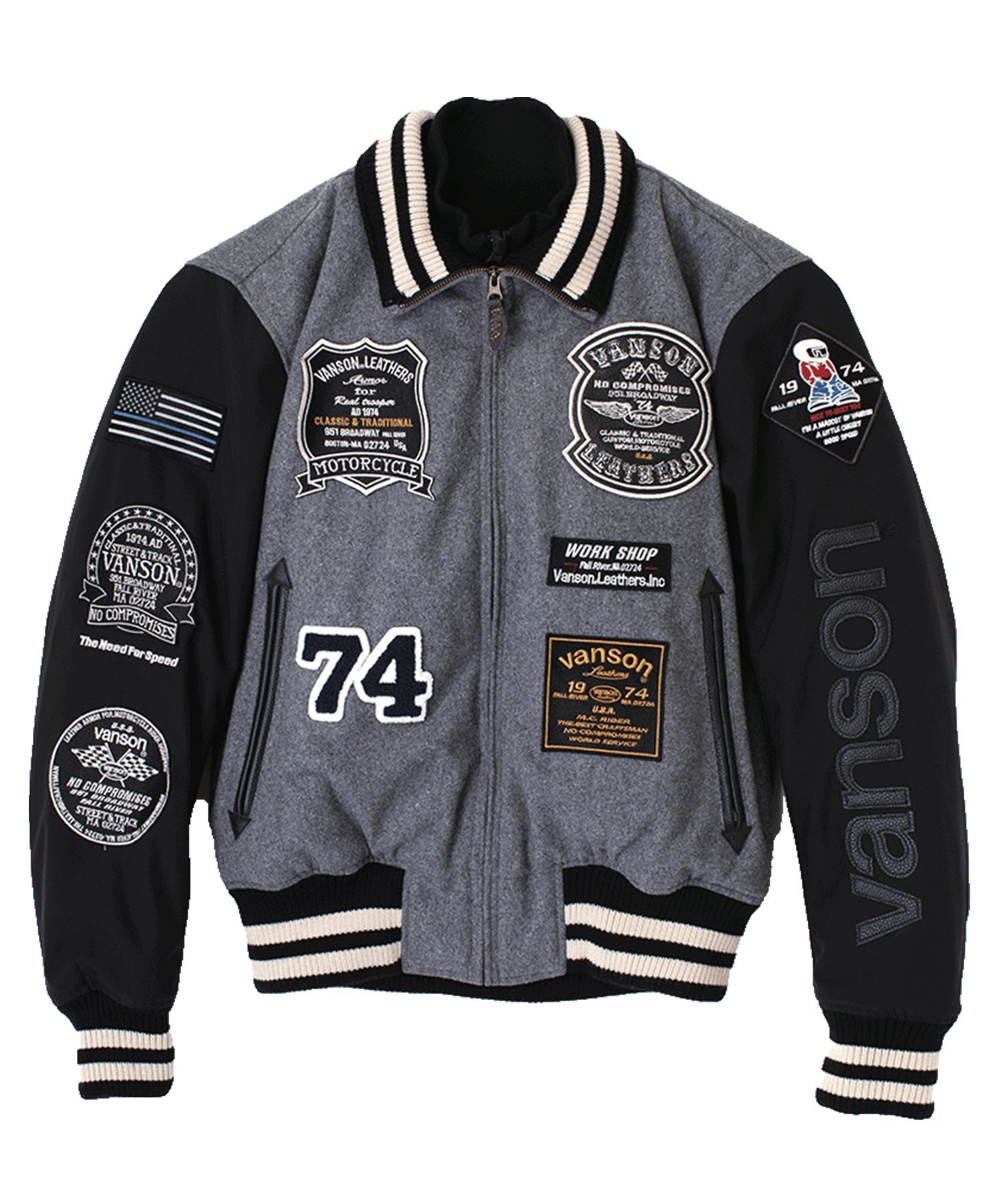 Vanson Leathers AWARD JACKET バンソンレザーズ ジャケット アウター スタジャン スカジャン ブラック【送料無料】