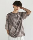 THE CASUAL タイダイ柄フリンジ半袖Tシャツ カジュアル トップス カットソー・Tシャツ ブルー ブラウン【送料無料】