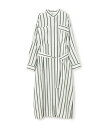 GALERIE VIE ソフトストライプ ベルデッドシャツワンピース トゥモローランド ワンピース・ドレス シャツワンピース グリーン【送料無料】