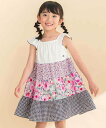 Noeil aime BeBe 【お揃い】花柄チェックティアードワンピース(90~130cm) ベベ オンライン ストア ワンピース・ドレス ワンピース ピンク...