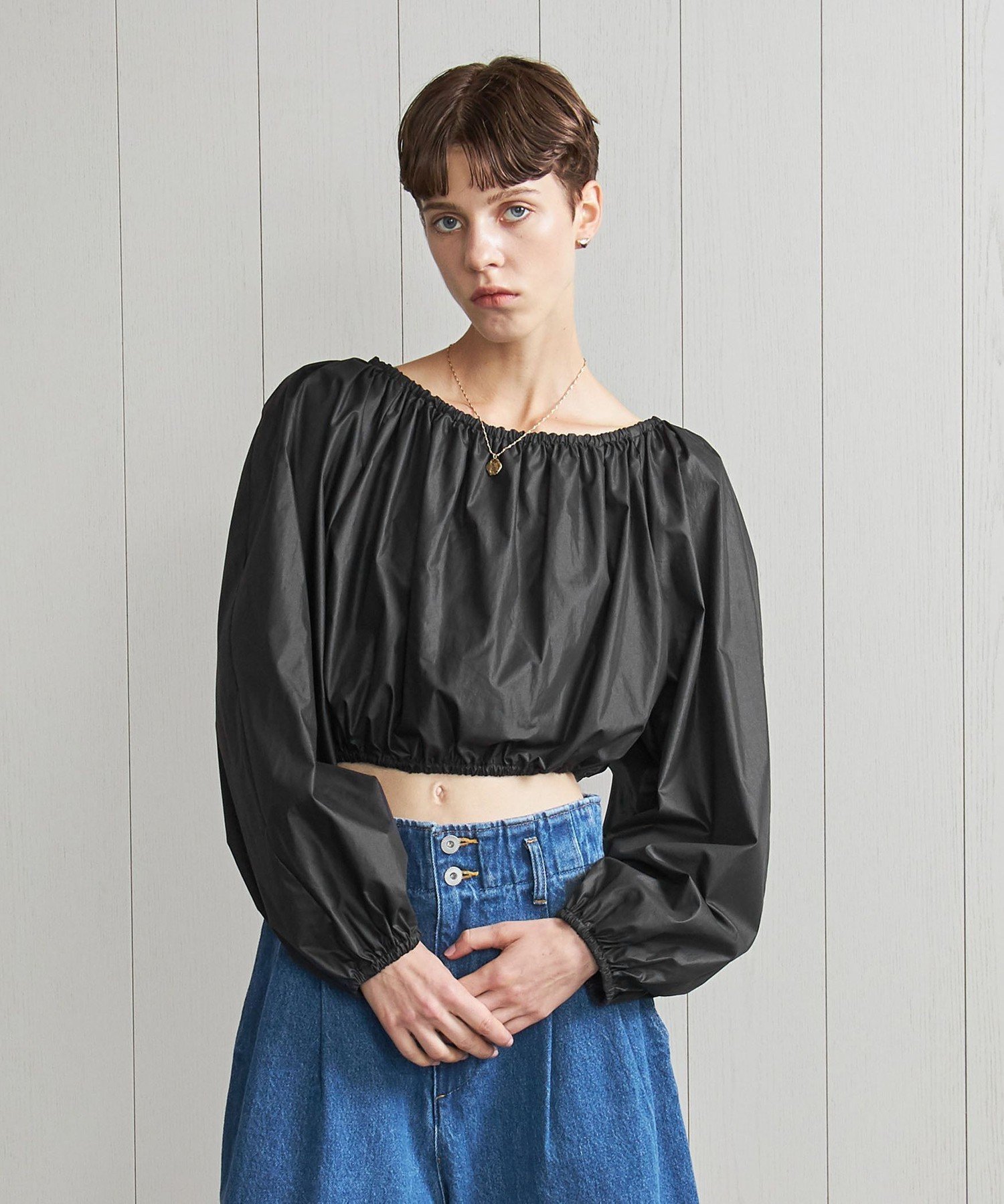 【SALE／70%OFF】BEAUTY&YOUTH UNITED ARROWS ＜H＞TCギャザーブラウス ユナイテッドアローズ アウトレット ワンピース・ドレス チュニック ブラック グレー【送料無料】