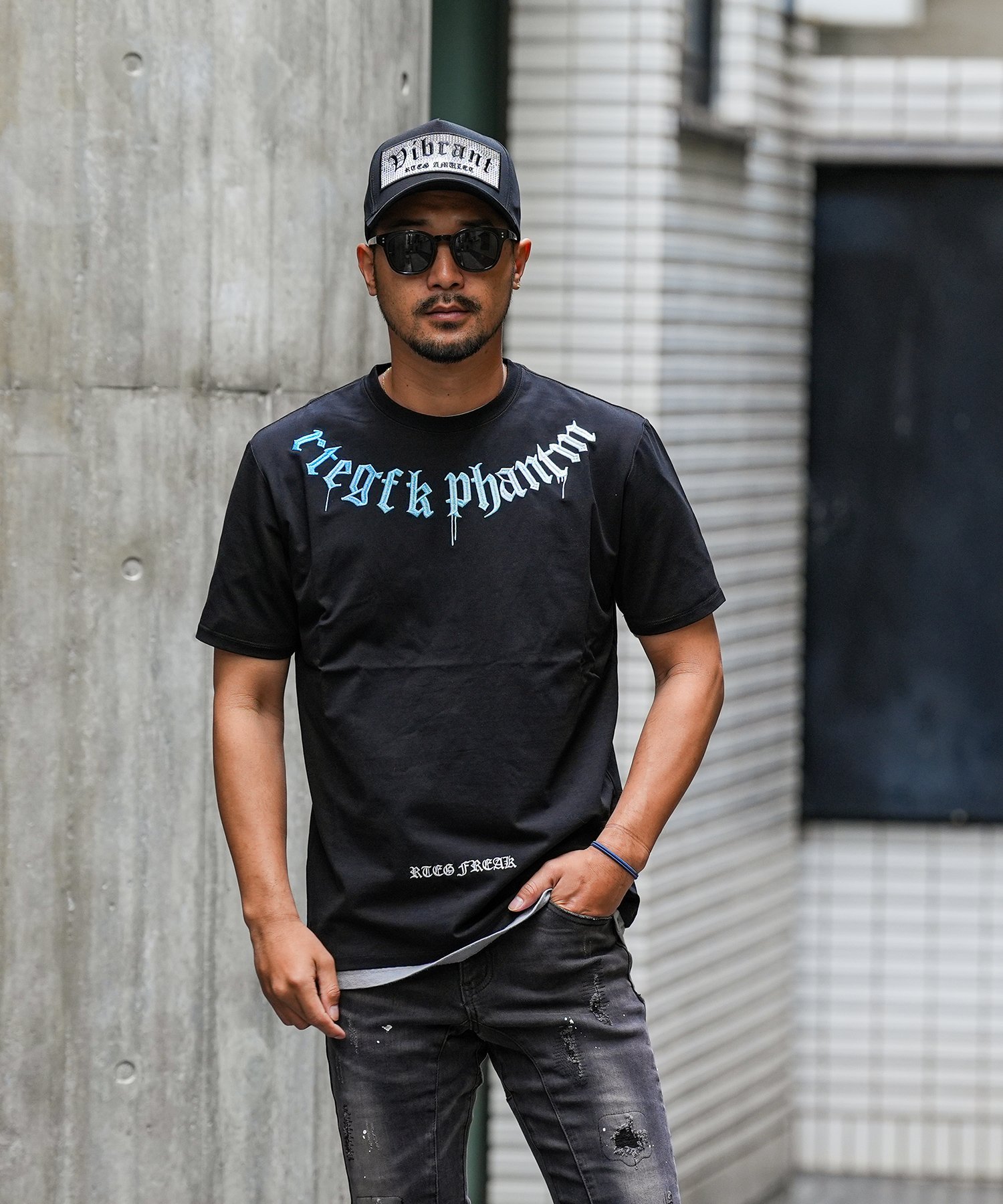 Retro Engine RTEG FK.phantm TEE アダムスジャグラー トップス カットソー・Tシャツ ブラック ホワイト