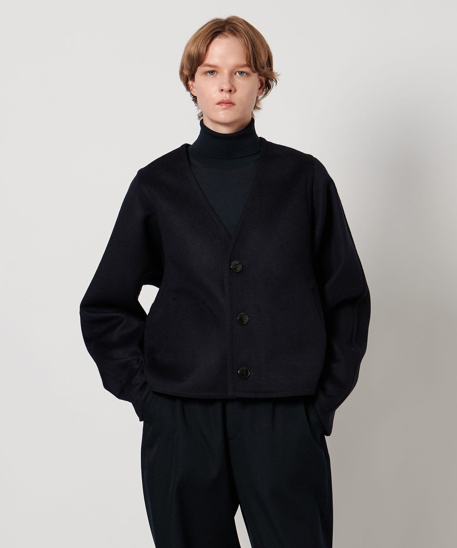 ＜LOEFF＞リバー Vネック ジャケット ユナイテッドアローズ アウトレット ジャケット・アウター その他のジャケット・アウター ネイビー