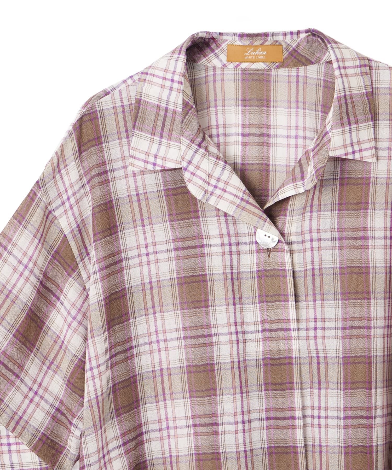 Leilian PLUS HOUSE ブラウス【Leilian WHITE LABEL】 レリアン プラスハウス トップス シャツ・ブラウス パープル