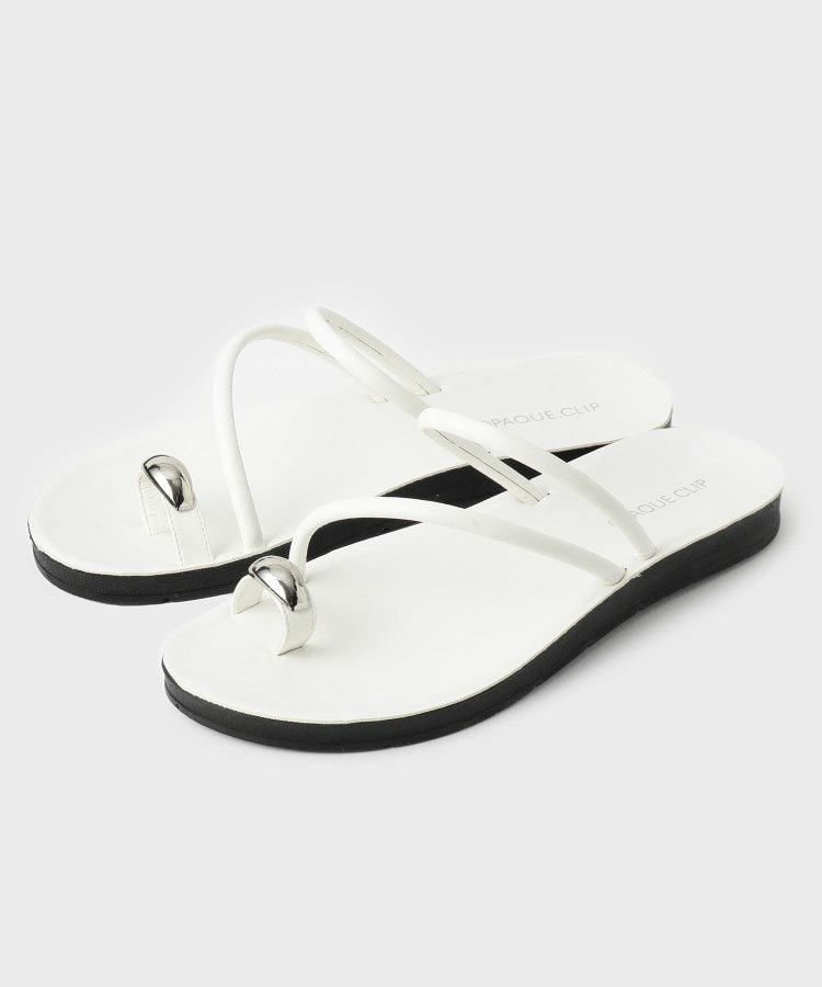 【SALE/40%OFF】OPAQUE.CLIP サムリングフラットサンダル オペークドットクリップ シューズ・靴 サンダル ホワイト ブラック