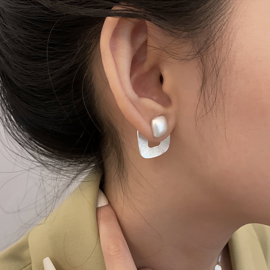 【SALE／39%OFF】Forcement オフィスにもおすすめスクエアメタルピアス メゾンドラティール アクセサリー・腕時計 ピアス シルバー
