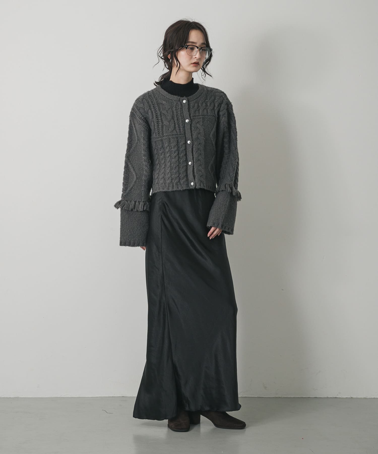 SENSE OF PLACE パッチワークケーブルニットカーディガン センス オブ プレイス トップス カーディガン..