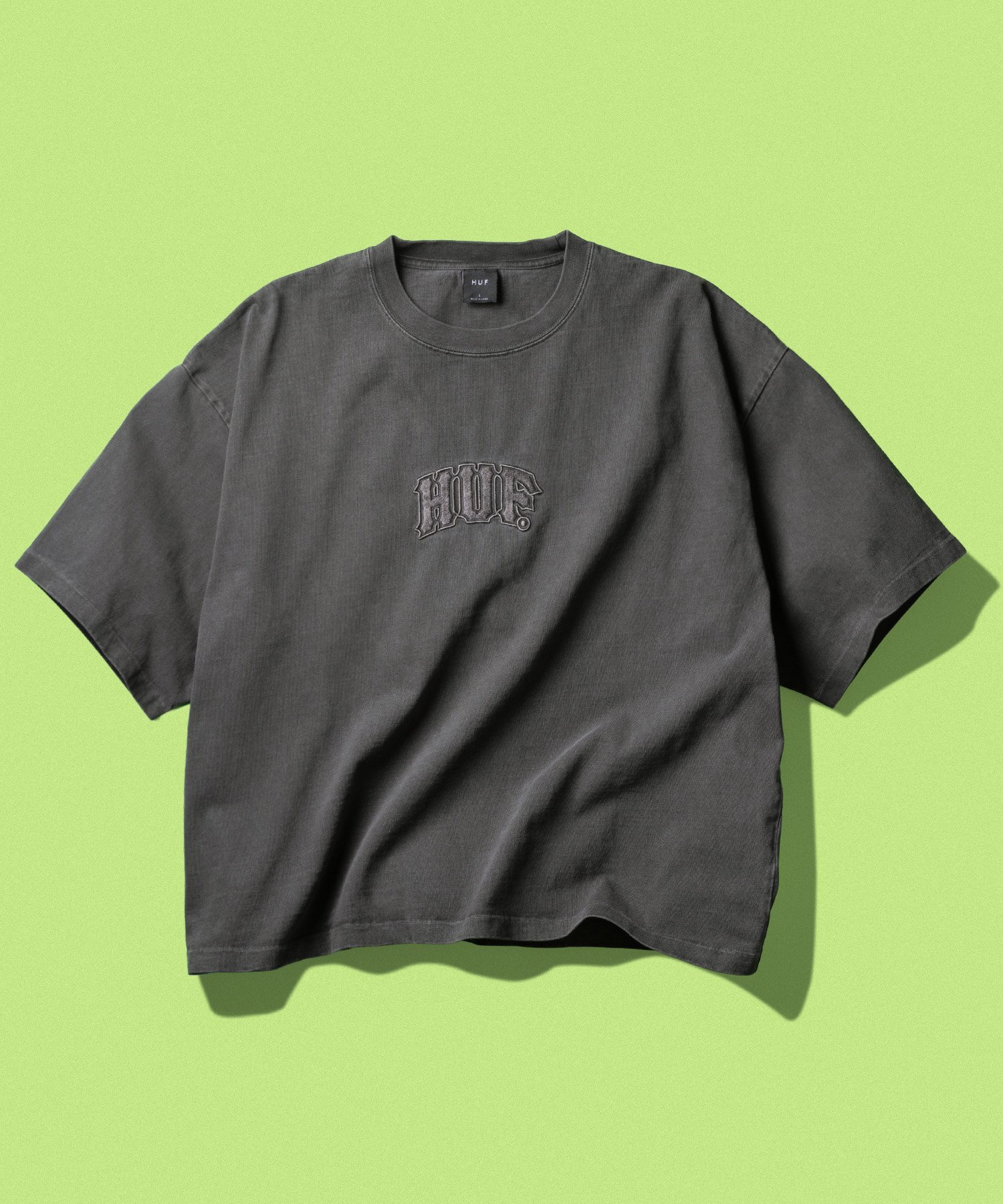 HUF CLASSIC ARCH WIDE CREW / HUF ハフ カットソー ハフ トップス カットソー・Tシャツ ブラック イエロー【送料無料】