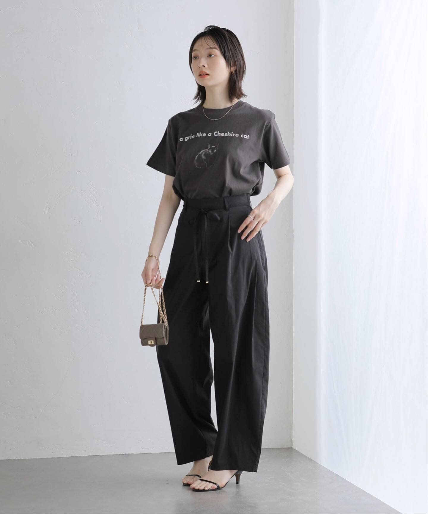 La Totalite 【洗える】タイプライターバレルパンツ ラ トータリテ パンツ その他のパンツ ブラック ピンク