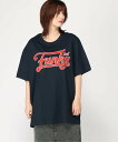 FUNKY FRUIT FUNKYFRUIT/(U)カレッジLOGOビッグTシャツ ファンキーフルーツ トップス カットソー・Tシャツ ネイビー ブラック レッド