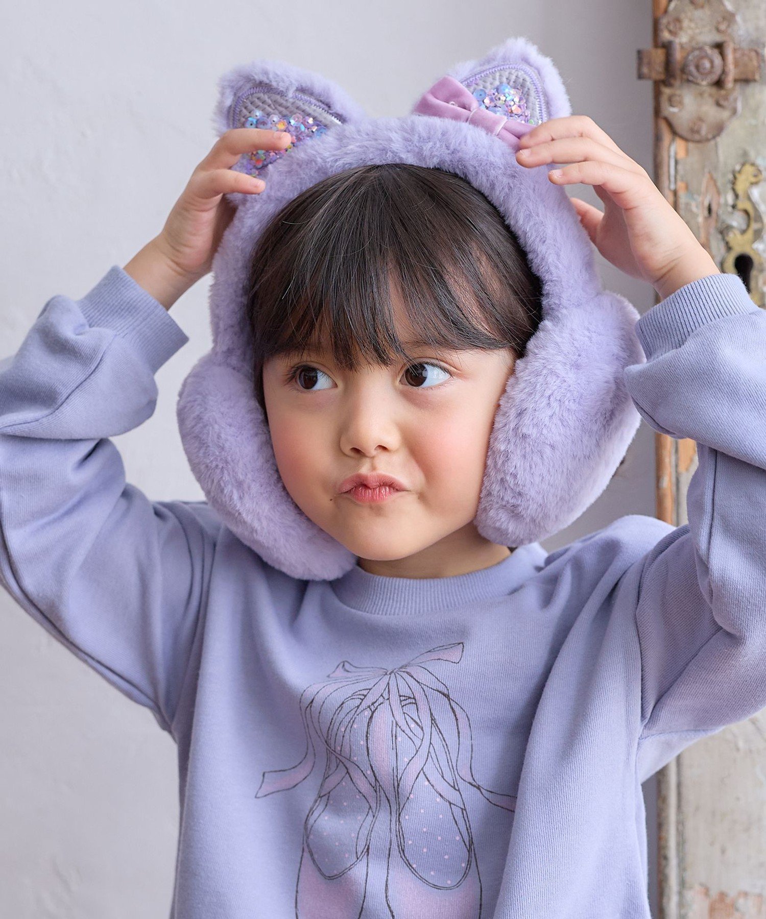 【SALE／20%OFF】any FAM KIDS シャラシャラ ネコミミ イヤーマフ エニィファム ...