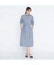 【SALE/54%OFF】SCAPA ツイルストライプワンピース スキャパ ワンピース・ドレス ドレス ブルー グレー【送料無料】