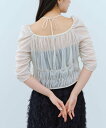 DRESSTERIOR CODE A｜sheer gather blouse ドレステリア トップス シャツ ブラウス ホワイト ブラック【送料無料】