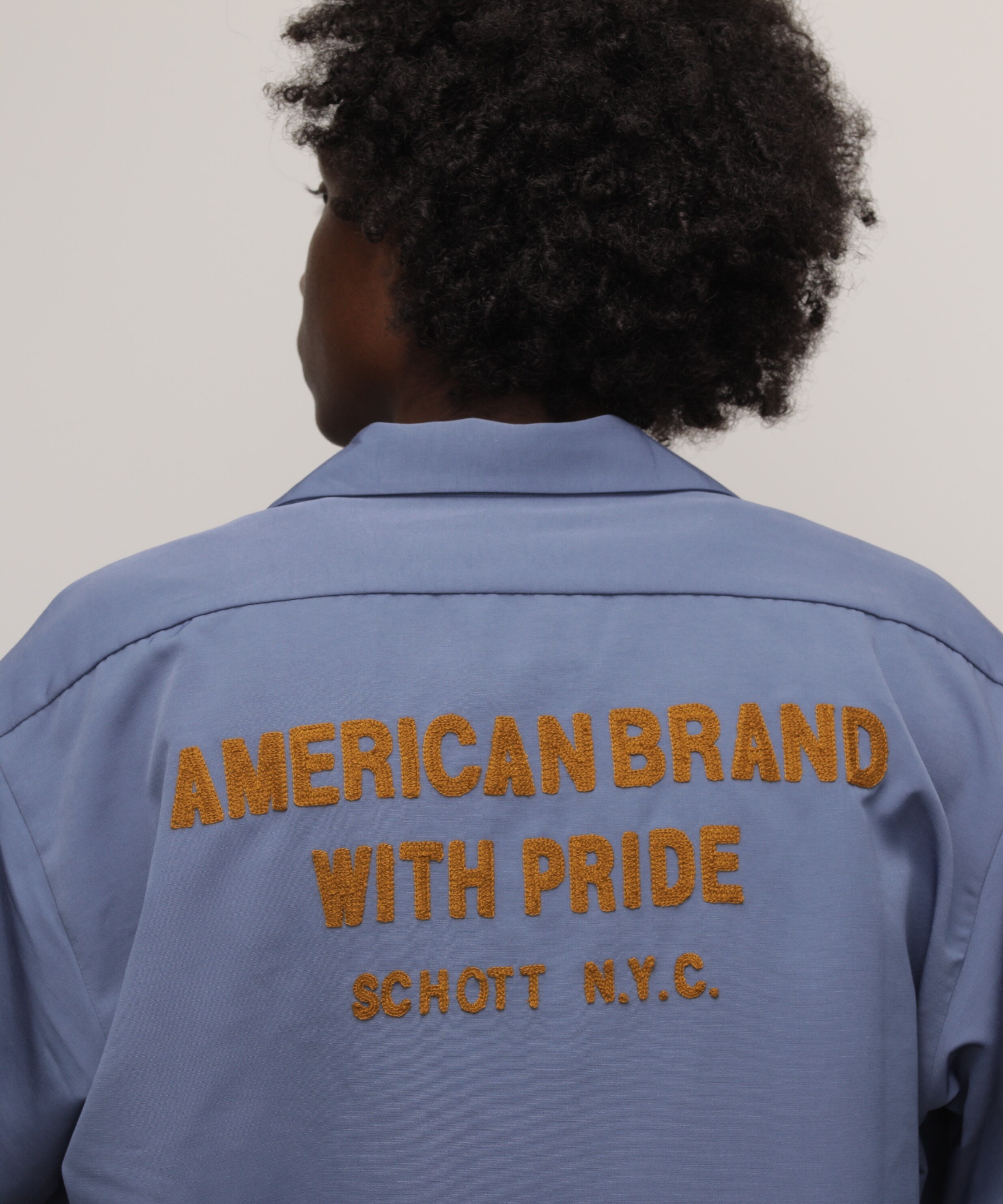 Schott TC WORK SHIRT AMERICAN BRAND WITH PRIDE EMB /刺繍ワークシャツ ショット トップス シャツ ブラウス ネイビー ブラック グレー ブラウン【送料無料】