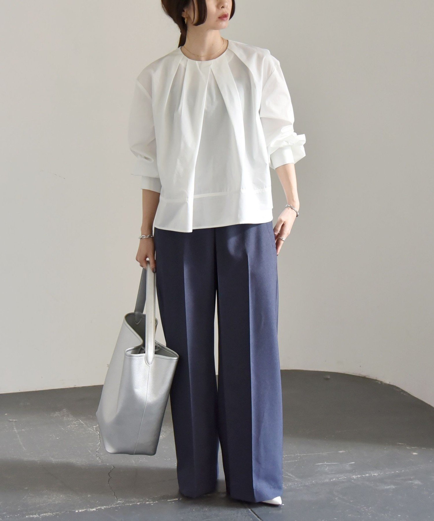 【SALE／40%OFF】quaranciel quaranciel:＜洗濯機可能＞デニムライク マリン ワイド パンツ シップス パンツ その他のパンツ ネイビー【送料無料】