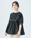 【SALE/40%OFF】BEAMS HEART WOMEN ギザ刺繍 異素材 Tシャツ ビームス ハート トップス カットソー・Tシャツ ブラック ホワイト グリーン