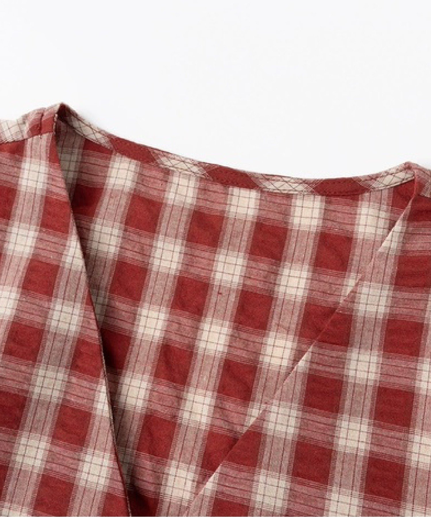 les fees love filles Gingham Cross Design Shirt ラポミ・プチ トップス カットソー・Tシャツ レッド ブルー