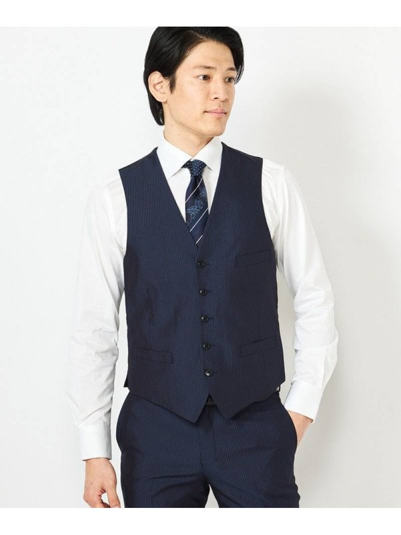 【SALE/30%OFF】CROWDED CLOSET TWブライトストライプベスト/別売りスーツあり メンズ ビギ スーツ・フォーマル セットアップスーツ ネイビー ブラック【送料無料】
