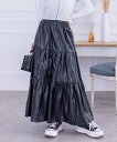 【SALE/68%OFF】clear グリッターティアードロングスカート クリア スカート ロング・マキシスカート シルバー ブラック