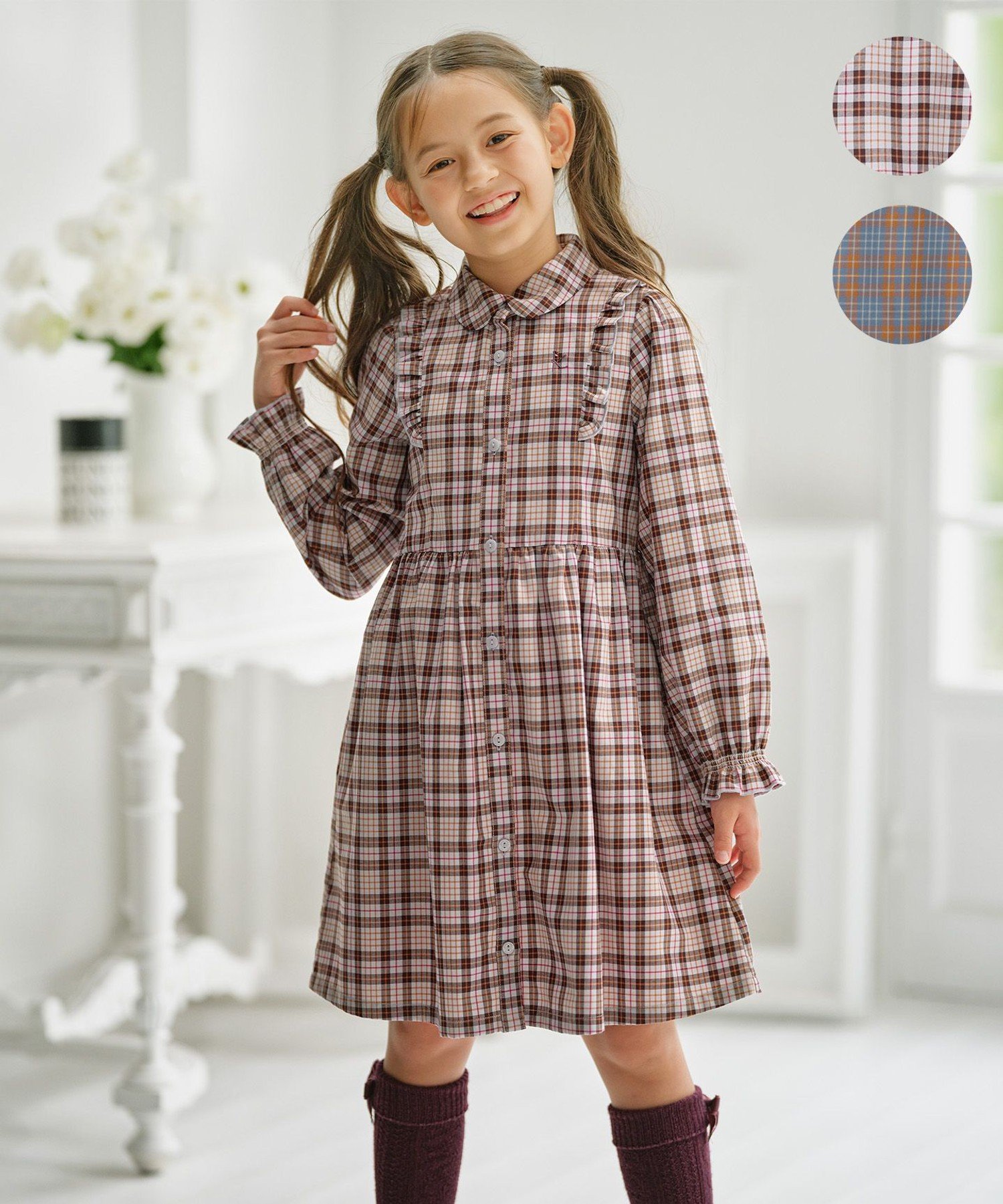 【SALE／30%OFF】組曲 KIDS 【150-160cm】リセチェックシャツ ワンピース クミキョク ワンピース・ドレ..