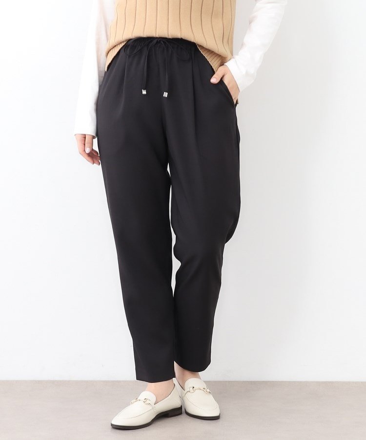 【SALE／60%OFF】LAURA ASHLEY 【ウエストゴム/好評につきカラー追加!】クロップドパンツ ローラ アシュレイ パンツ その他のパンツ ベージュ ブラック【送料無料】