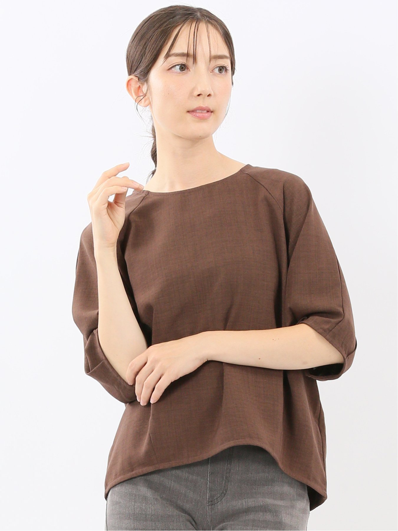 【SALE／20%OFF】m.f.editorial 麻調合繊 コクーン半袖ブラウス タカキュー トップス シャツ・ブラウス