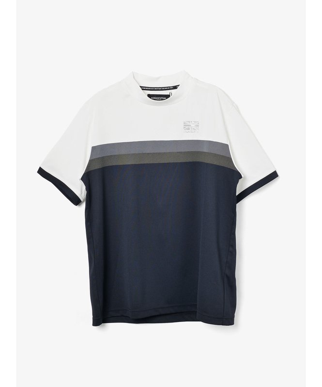 Aquascutum GOLF GOLF MEN バイカラーパネルモックネック アクアスキュータム トップス カットソー・Tシャツ ホワイト ネイビー【送料無料】