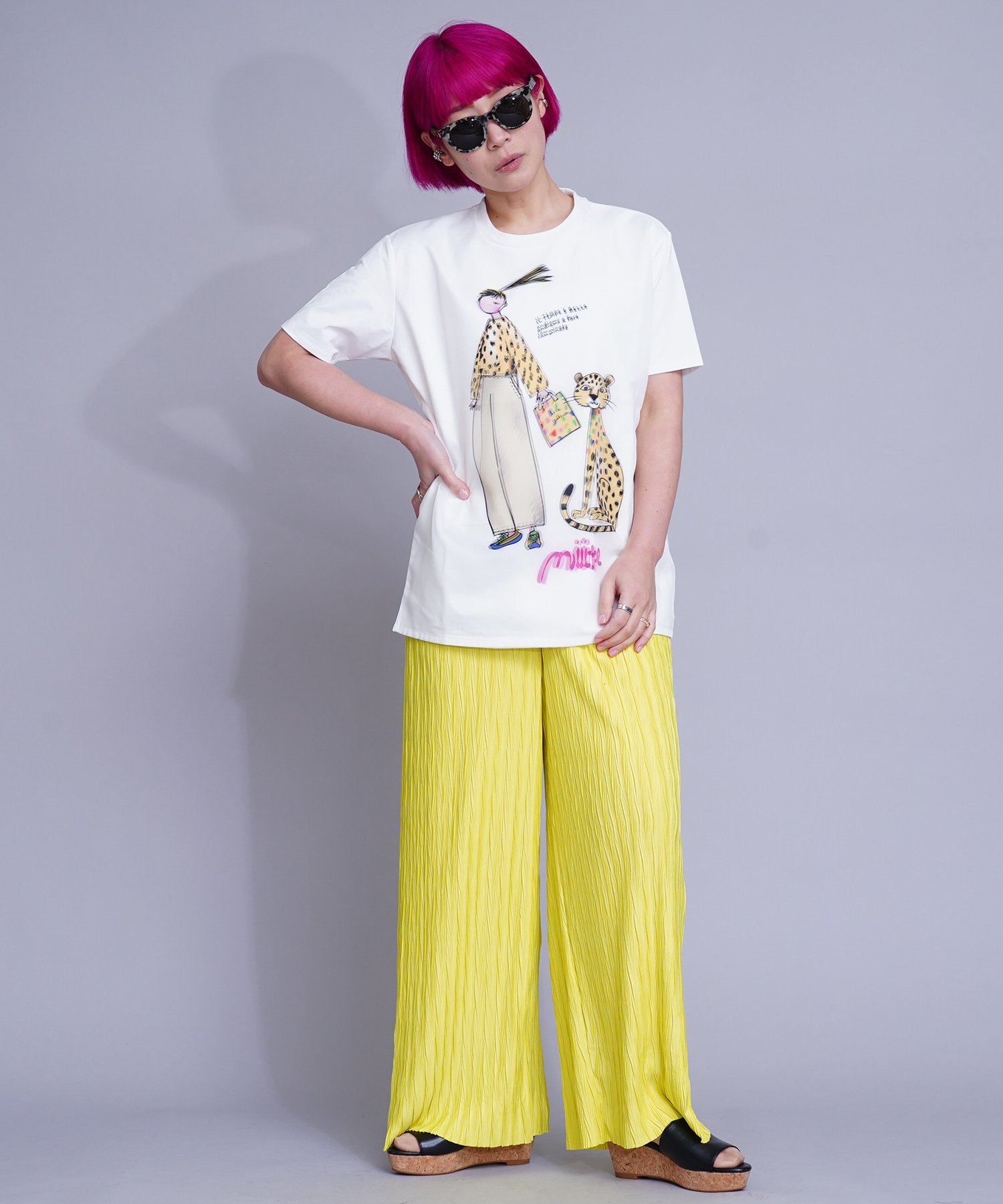 miite 【TRIPPY MIKIO ARTコラボTシャツ】 ミーテ&ヒョウ ミーテ トップス カットソー・Tシャツ ホワイト ブラック