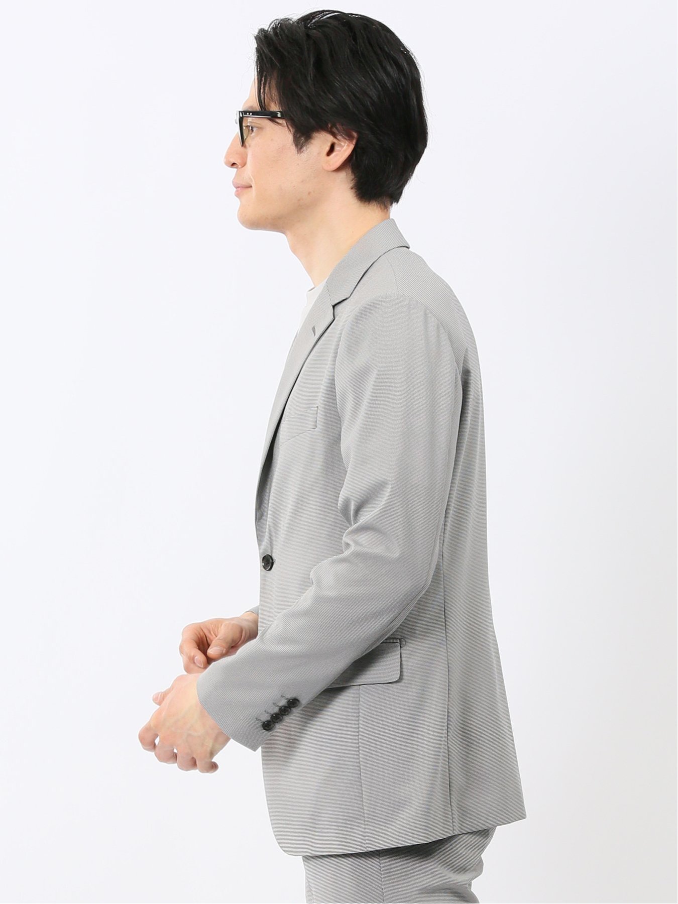 【SALE／10%OFF】m.f.editorial アバントドライ スリムフィット 2ボタン ジャケット 千鳥(セットアップ可能) タカキュー スーツ・フォーマル スーツジャケット ネイビー【送料無料】
