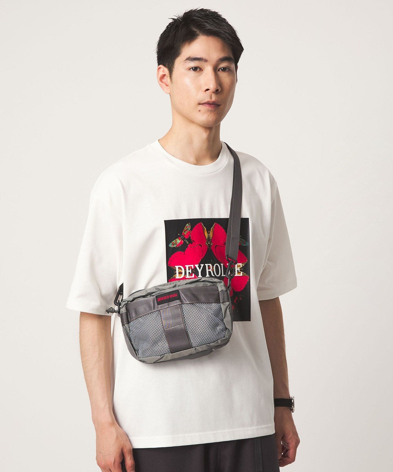 【別注】BRIEFINGリップストップ ジップ ライナー ショルダーバッグ ユナイテッドアローズ グリーンレーベルリラクシング バッグ ショルダーバッグ ブラック グレー
