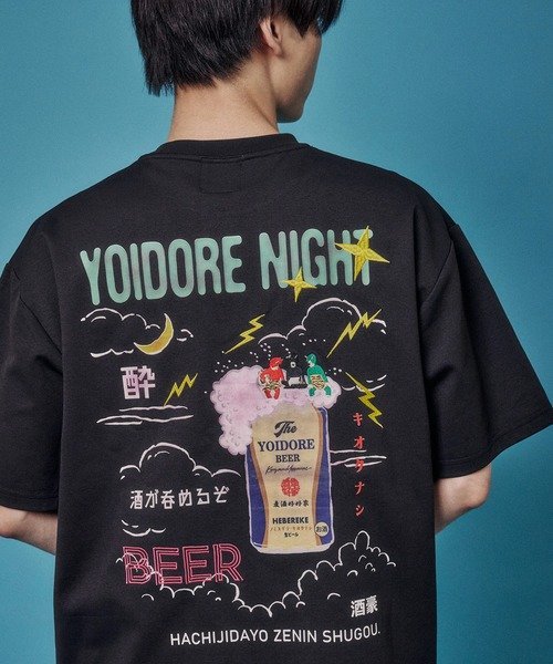 SELECT BRANDS YOIDORE/酔いどれ KAMINARISAMA SS TEE(MENS) ジャックローズ トップス カットソー・Tシャツ ブラック ホワイト