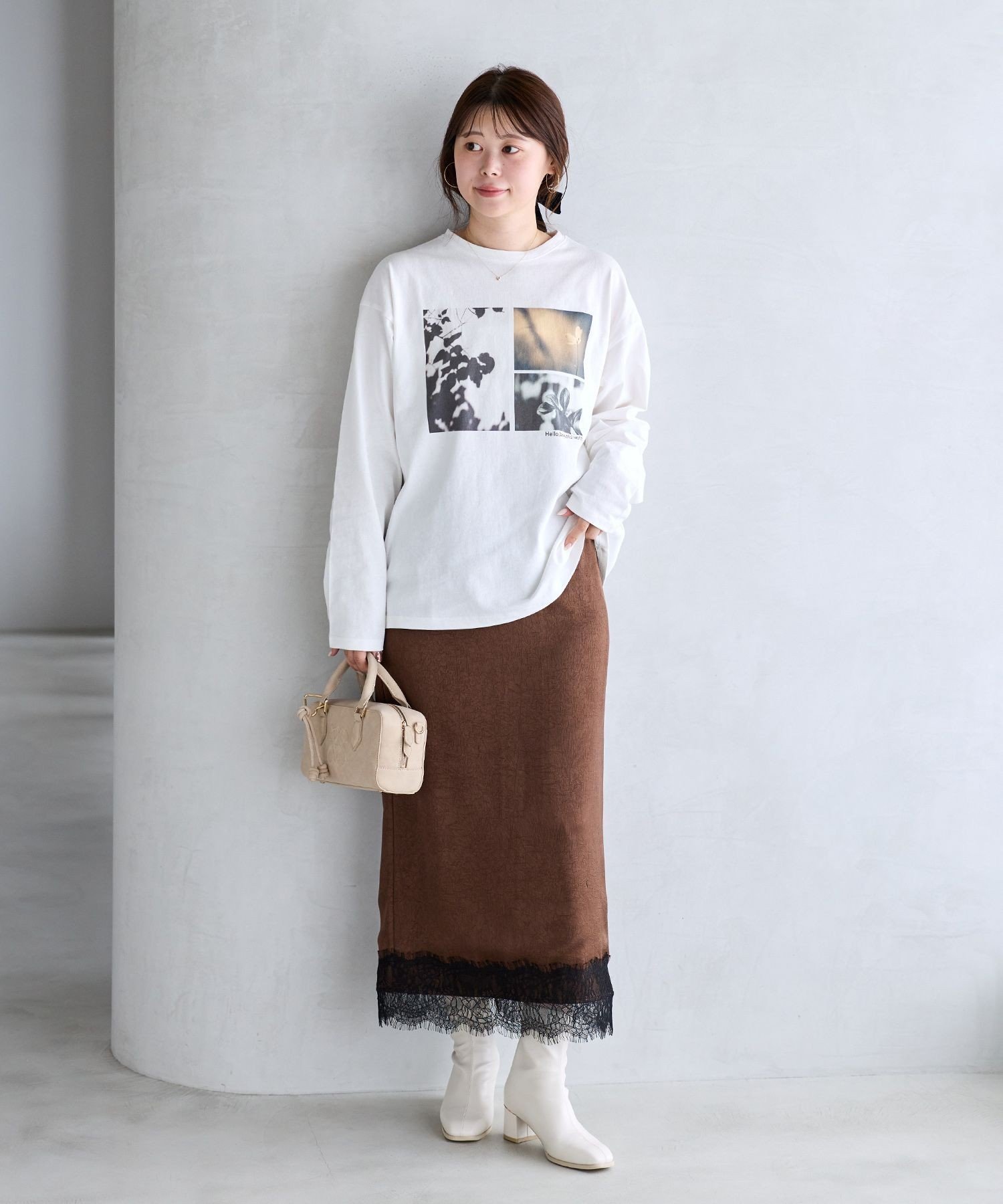 VIS 【WEB/一部店舗限定】オーバーサイズフォトロンT ビス トップス カットソー・Tシャツ ホワイト