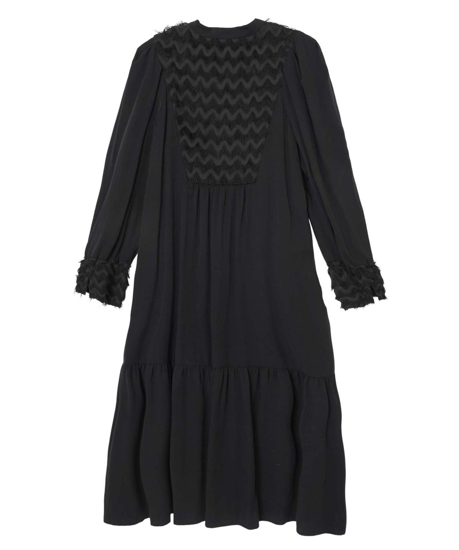 MILKFED. FRINGE PANELED DRESS ミルクフェド ワンピース・ドレス その他のワンピース・ドレス ベージュ ブラック