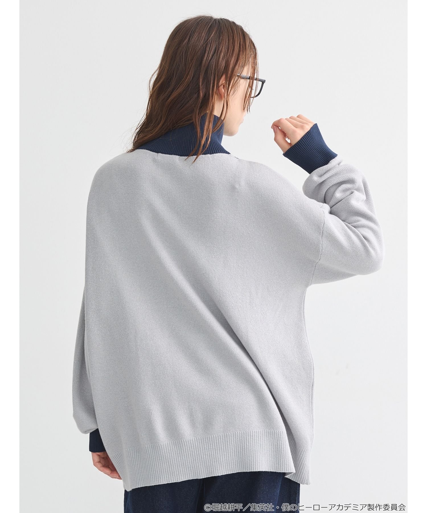 earth music&ecology Japan Label ＜僕のヒーローアカデミア＞飯田天哉 イメージ ニットプルオーバー アースミュージック&エコロジー トップス シャツ・ブラウス グレー【送料無料】