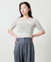 【SALE/30%OFF】MARW UNITED ARROWS <MARW UNITED ARROWS>5分袖 シアー ニット ユナイテッドアローズ トップス ニット ブラック グレー【送料無料】
