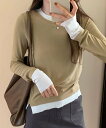 【SALE/30%OFF】aimoha - select - aimoha -select-/ロングスリーブベーシックTシャツ アイモハ トップス カットソー・Tシャツ ベージュ ホワイト グリーン パープル グレー