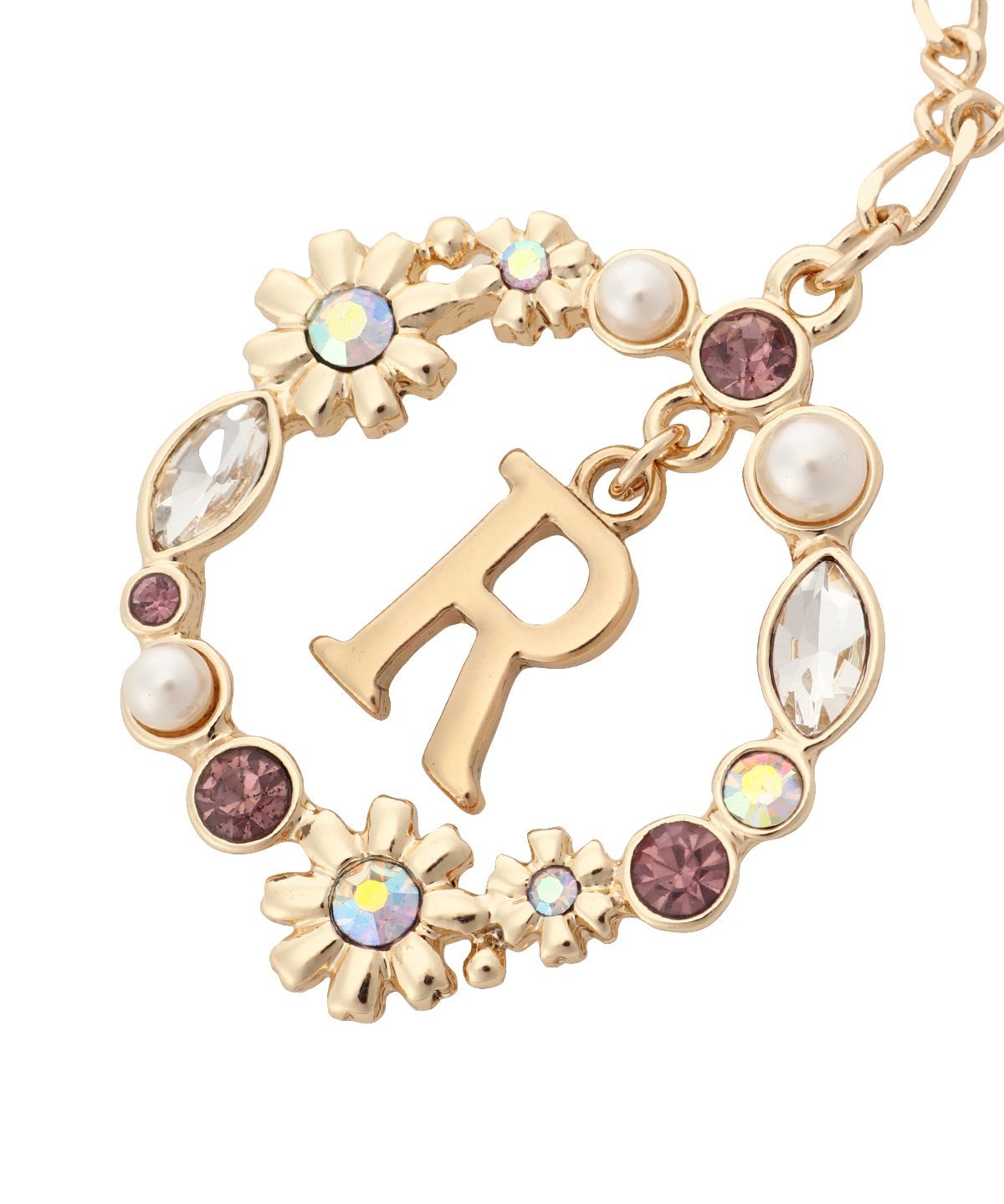 【SALE／30%OFF】& chouette フラワーサークルイニシャルチャームR アンドシュエッ...